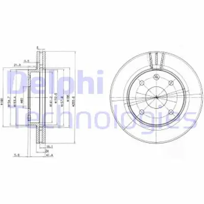 DELPHI BG4003 On Fren Dıskı Havalı 4 Bıjon 256mm Lacettı 05> 96549782 9053332 24537780