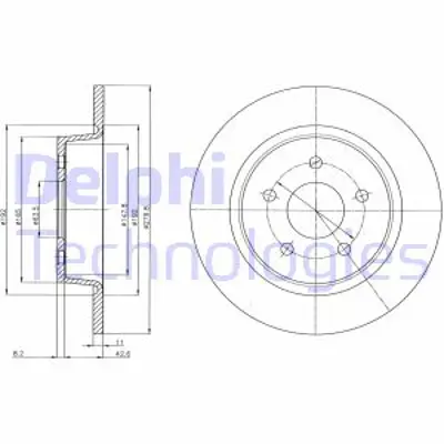 DELPHI BG4533C Arka Fren Dısk Aynası Yenı Connect Chc 1.6 /1.5 Tdcı  15> C-Max 12>  Kuga Iı 13>20  Grand C-Max (Dxa 1223540 1223543 1253728 1320347 1373360 1468946 1501068 1575733 1748745 3M512A315AB