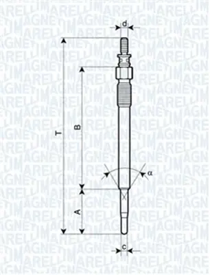 MAGNETI MARELLI 060900100606 Kızdırma (Isıtma) Bujısı C1 C2 C3 Xsara Iı P107 P206 P307 P207 Dv4td (1,4hdı) P206 P307 P407 Partner 