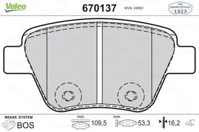 VALEO 670137 Arka Fren Balatası Leon Caddy Octavıa 1,4tsı / 1,6 / 1,8tsı / 1,9tdı / 2,0 09 / 04> 5K0698451C 5K0698451A 5K0698451 2K5698451 JZW698451Q 8660004438 8P0098601P 8660000785 5K0698451D 5Q0615601D