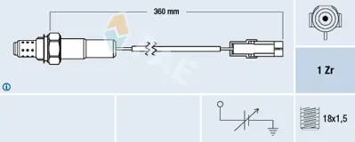 FAE 77101 Oksijen Sensörü ( X16xel Corsa-B/Astra-F/Vectra-B 36531PH4663 36531PH4664 36531PH4682 36531PH5004 36531PH7003 36531PH7013 36531PH7305 36531PH7315 36531PH7732 36531PJ0L01