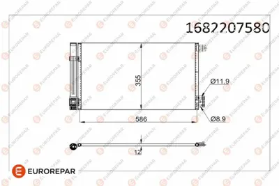 EUROREPAR 1682207580 Erp Klıma Radyatoru Bıpper Fıorıno 1.3jtd 1.4hdı 3 6455GA 55700406 52826520 1850119 51931470 13389472 13310103 1850849 1850290 1609867680