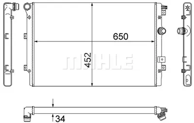 BEHR MAHLE CR 2032 000S Su Radyatörü 5N0121253P 5N0121253N 5N0121253F 5N0121253L 5N0121253M 5N0121253H 5N0121345S 5N0121345R 65015 8MK376901021