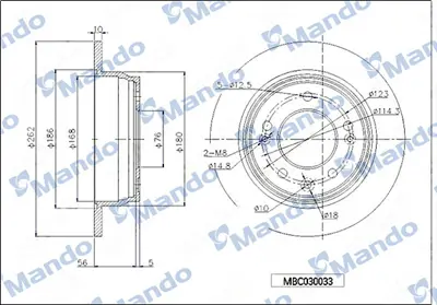 MANDO MBC030033 Fren Dıskı Arka 584111H100 584111H300 S584111H300 S584111H300A 583021HA00 583021GA00 583020ZA00 583023SA20 583022YA50 583022YA31