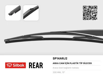 SİLBAK SP14ARJ2 Silecek Supurgesı Arka 350 Mm Plastık Accent I 40  Corolla 