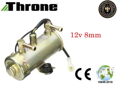 THRONE 60201208 Yakıt Pompası Unıversal,Jeneratör,İş Makinası,Aktarım Pompa12v 8mm 90-100lh E8012M 2