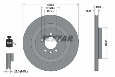 TEXTAR 92293003 Arka Fren Diski Range Rover 3.0 Sdv6 4x4 