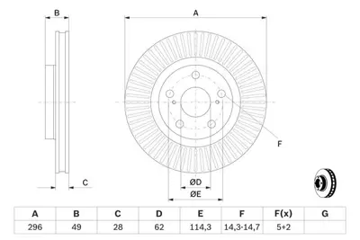 BOSCH 0986479768 Fren Dıskı Ön 4351242090 4351242100 4351233130 4351242050 4351202250 4351206090 4351206120 4351206121 4351206150 4351233140