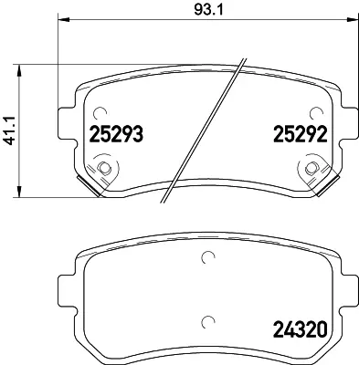 BESER 3980 Arka Fren Balatası Hyundaı Accent Era 06-> / I20 08-15 / I30 07-12 / Ix20 10-> / Ix35 10-> / Sonata  583022SA00 583021YA50 583021HA10 58302M0A10 58302M0A00 583021YA00 583023RA05 58302E6A10 58302A3A00 58302B2A50