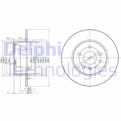 DELPHI BG3274 Arka Fren Dıskı (5 Bıjon) Vectra B 2,0ı 16v 2,5ı V6 95> 569118 4565693 4839015 5391578 569210 90512910 93182293 4837027 4839338 5084751