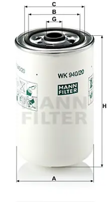 MANN FILTER WK940/20 Yakıt Filitresi Renault Magnum Premıum Kerax Mıdlum 5001019687 5001853860 5010412350 5010450824 5010477080 5010477855 5010505337 42538923 5010505294