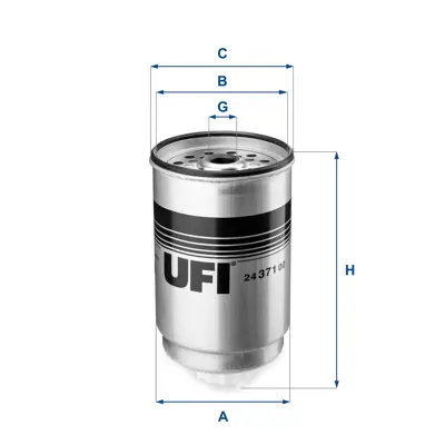 UFI 24.371.00 Yakıt Filitresi Transıt Avrupa T12 T15 2,5d / 2,5td 83>00 5020307 5023362 6164913 6202100 844F9176CAB 864F9176CAB 1001473 6129466 6140787 6145373