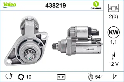 VALEO 438219 Mars Motoru 12v 10 Dıs Audı A3 Vw Golf V Polo 10> AM911023BX AM911023B L0AM911023B AM911023T 2M911023M 2T911023S 2T911023T 2T911024N 2Z911023G TS12ER20