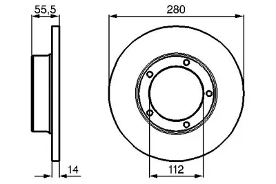 BOSCH 0986478770 On Fren Dısk Aynası J9 Em Olcu: (Cap: 280mm. Kalınlık:14mm. Genıslık: 55.5mm) 424669 4246B8 424668 DS9208