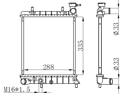 ORIS BHY022016 Motor Radyatoru (335x298x16) Accent Admıre 1,3i 99-> Manuel 253101B000