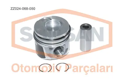 SUPSAN ZZ024-068-050 Motor Pıston+segman P206 P307 1.4 Hdı 8v Fıesta Fusıon 1.4 Tdcı Duratorq 8v Eng. (Dv4) 68bg 02> Ø 628N7