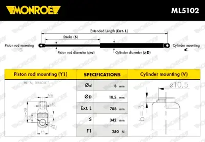 MAGNETI MARELLI 359005101891 Kaput Amortısörü 9802464 9802464ncpl1 9802546 9802546ncpl1 9803764 9803764ncpl1 2018800229 2018800229ncpl1 2018800329 2018800329ncpl1