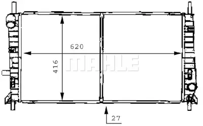 BEHR MAHLE CR 155 000S Su Radyatörü 6899903 7358425 93BB8005AE 93BB8005ED 93BB8005EE 93BB8005EF 1029617 1086946 6775669 5055798