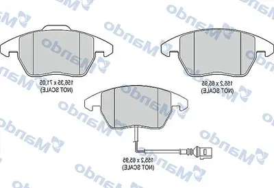 MANDO MBF015187 Fren Balatası Ön 3C0698151 3C0698151A 3C0698151B 3C0698151C 3C0698151D 3C0698151J 5C0698151A 5K0698151 8J0698151 8J0698151C