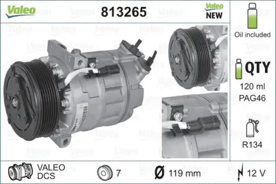 VALEO 813265 Klima Kompresörü 926001732R 8200848916 8200846913 926004087R 8200454172 93459133 93459134 95523970 95523972 2763000Q0A