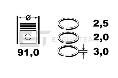 FEDERAL-MOGUL MOTORPARTS 87-73200 050 Pıston+segman 234104A900 234104A901 234104A902 234104A910 234104A911 234104A912 234104A913 234104A914 230404A902 2341040910