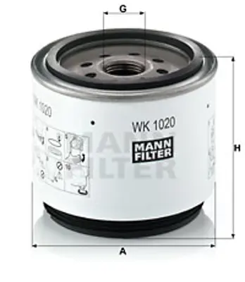 MANN FILTER WK 1020 X Yakıt Filitresi 20381204 2RD127491 7420381204 203812040 8200102609 F1HZ9365A