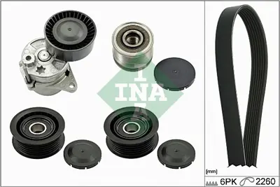 INA 529011522 Kanallı Kayıs Seti (6pk2260, Kutuklu, Alternator Kasnaklı) Vıano W639 03> Vıto W639 03> Sprınter 06> 6461540802 6461540502 64615408020080 A6461540802 A64615408020080 141543902 1591500060 2711541802 2781500060 6461540102