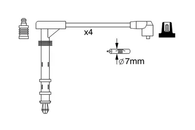 BOSCH 0986357261 Buji Kablosu Palıo Albea Marea Brava Bravo 1.6 46413088 7785350 71776576 T845B 46542975