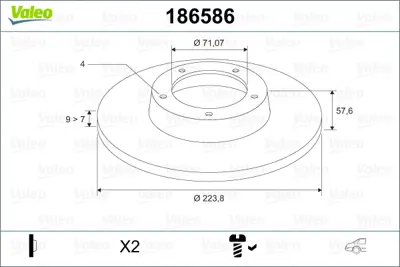 VALEO 186586 Arka Fren Aynası (Tk) Xantıa X1 1,6ı / 1,8ı / 1,9d / 1,9td / 2,0ı / 2,1td 93 95667811 E169114 425183 95654085 95659642 95666973 95667788 95651047 230319 4243102050