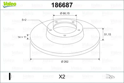 VALEO 186687 Fren Dıskı On Land Rover Freelander I 1.8 SDB100830 ANR4983 230544 SBD100830