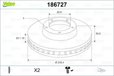 VALEO 186727 On Ffren Aynası (Dıskı) Havalı Logan Solenza 1,4 / 1,5 / 1,9 6001539659