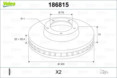 VALEO 186815 Fren Dıskı On Havalı Bmw E46 99>04 34116855152 34116864058 34111164539 34116766224 34116794302 34116757526 6766224 6855152 6864058 6794302