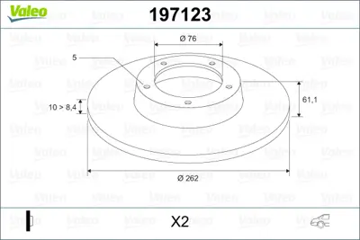 VALEO 197123 Arka Fren Aynası Dıskı Hyundaı I30 07 12 Ix35 10> Ceed 06> Sportage 10> 262 Mm 584111H100 S584111H300 584111H300 S584111H300A 583021GA00 583022SA30 583021MA00 583021JA30 583021HA00 583020ZA00