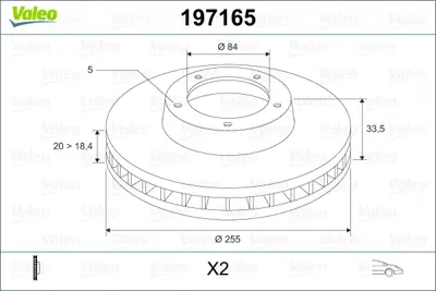 VALEO 197165 On Fren Aynası Havalı Mıtsubıshı L300 90-94 255x5 MB238495 MB316582 5001845520 5010315371 MB150810 895615301A 230234 MB407030