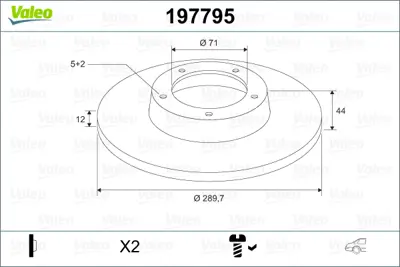 VALEO 197795 Arka Fren Aynası Havalı 508 508 Sw 1,6 Vtı / 1,6 Thp / 1,6 Hdı / 2,0 Hdı11 / 10 1642773580 4249G2 4249E0 4249 9686563980