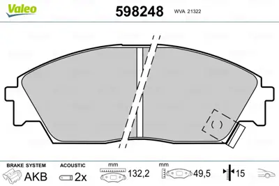 VALEO 598248 Fren Balatası On Honda Cıvıc 88>92 Accord 86>98 Crx 88>92 Prelude 87>92 