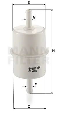 MANN FILTER WK4002 Mazot Sase Fıltresı Daıly Iıı 99>07 New Holland Cası Ih 8mm 6000106434