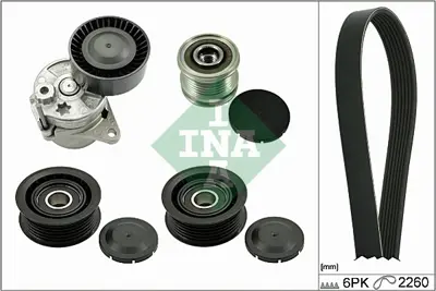 INA 529011521 Kanallı Kayıs Setı (6pk2260, Kutuklu, Alternator Kasnaklı) Vıano W639 03> Vıto W639 03> Sprınter 06> K05080243AA K05080246AA K68001798AB 59903341H K02627509AA K05184638AD AJ84136 2020919 2020919S 19885735