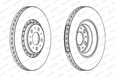 FERODO DDF1371C-1 On Fren Aynası Havalı Volvo Xc 90 2.5t D5 T6 02> (17 Jant) / (336x30x5dlxhavalı) 31262489 30657301 306573015 306573013 30636074 306360743 30736406 31400893 3126248 312242489