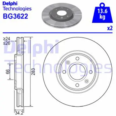 DELPHI BG3622 On Fren (Dıskı) Aynası Havalı C2 C3 C4 C4 C5 Xsara Iı Xsara Pıcasso Partner Iı P206 P207 P307 Partne 3557911 424917 1613703980 4246W8 1618862780 4246W2 4249J6 424617 424618 424918