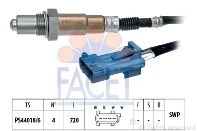 FACET 10.8198 Oksıjen Sensoru Bmw N13 1-F20 F21/3-F30 F80  11787599942 7599942 99360612600 99360612601 99660615100 4662359 1275610 9125372 9202721 99360611801