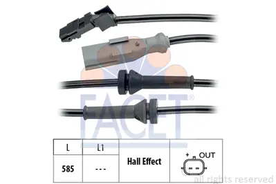 FACET 21.0144 Abs Sensoru Arka Sol Kangoo Iıı 08> , Cıtan 415 12> 4159053100 A4159053100 479000026R 8200441403 4790100Q0E 41590531000 956712P000