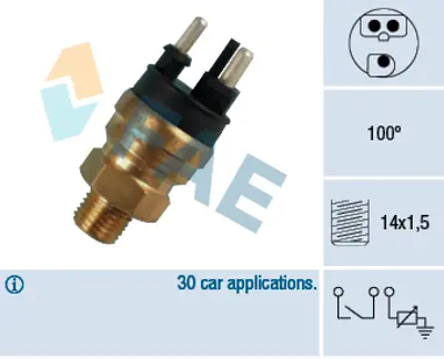 FAE 34310 Hararet Musuru 93 °c - 100 °c (3'Lu Sıyah, Radyator Fanı) 190 W201 85>93 W124 89>93 S124 85>92 W463  65459124 A0065459124