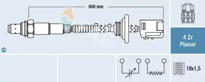 FAE 77521 Oksıjen Sensoru Toyota Corolla 1.6 1.8 Vvt I 2002-2006 Avensıs 1.6 Vvt I 2003-2008 (T25) / (Zz123) / 3921022620 3921022810 3921023500 3921023710 3921023750 3921023800 3921023950 3921026620 3921026700 3921026810