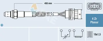 FAE 77525 Oksıjen Sensoru (Konum 1) Z16xep Astra G / H Vectra C Zafıra B 2008>> MN135963 MN137944 MN153009 MN153037 MN153038 MN153156 MN158759 MN158773 MN158916 MN158917