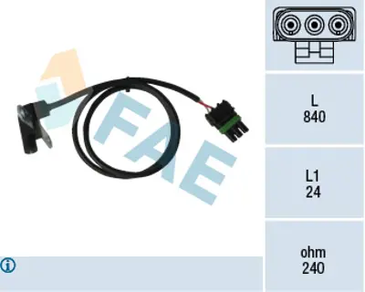 FAE 79025 Krank Mıl Sensoru Uclu R9 R11 1.4 1.7 S100470209 7700722143 7700739789 7701349559 7700710088 T0739789 33004761 7701349599 8933004761