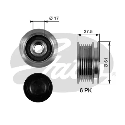 GATES OAP7072 Alternator Kasnagı W202 95>00 W210 96>99 S210 96>99 W140 96>98 Sprınter 95>00 6021500060 A6041500360 A6041500060 A6021500060 6041500060 6041500360 11550015 6011550115 101500102 A0011550015