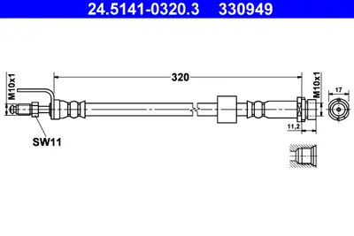 CAVO C901 251A Fren Hortumu Ön 6C112078AA 6C112078AC 1371515 1383533 6C112078AB 1694317 1694371 1534238 1494673 1378022