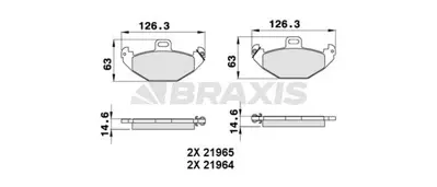 BRAXIS AA0263 Arka Fren Balatası Laguna 95>01 2.0 16v 2.2 Dtı 3.0  GM 7701205491