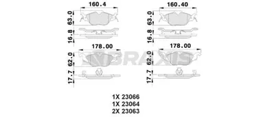 BRAXIS AB0015 On Fren Balatası Astra G Zafıra A 98>10 GM 1605000